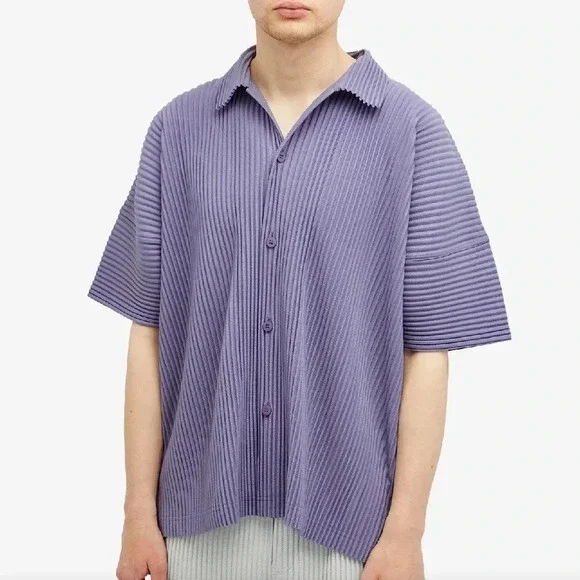 HOMME PLISSÉ ISSEY MIYAKE PLEATED VACATION SHIRT Purple